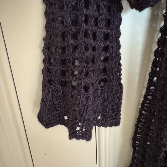 Free People Open Knit Crochet Boho Sweater Navy Size S - Picture 2 of 3